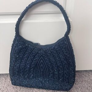 Preston &York Mini Sparkly Handbag Blue